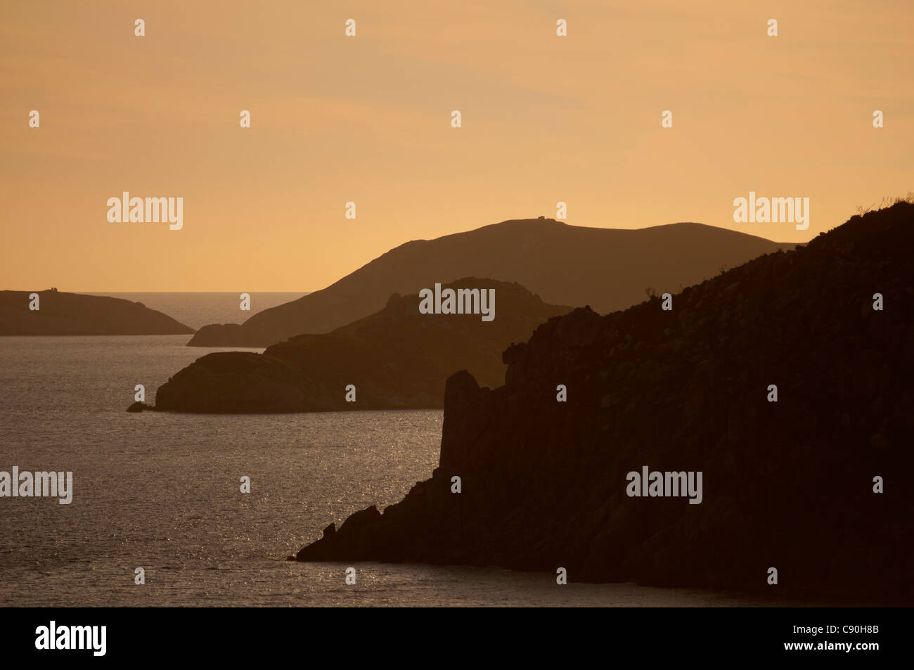 Tramonto a South East Point, Wilsons Promontory National Park, Victoria, Australia Foto Stock