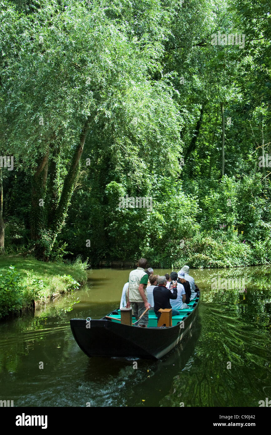 Amiens hortillonages gite in barca Francia Foto Stock