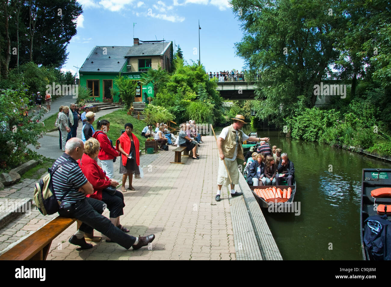 Amiens hortillonages gite in barca Francia Foto Stock