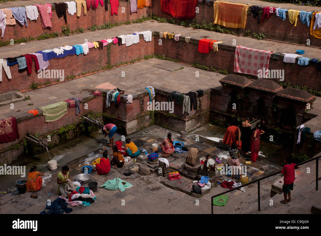 Il bagno pubblico nel quartiere Thamel, Kathmandu, Nepal Foto Stock