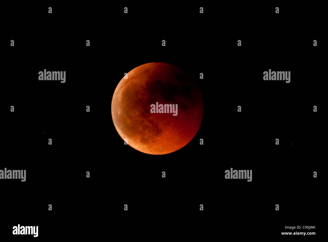 Lunar Eclipse da Bologna, Full Moon Eclipse Foto Stock