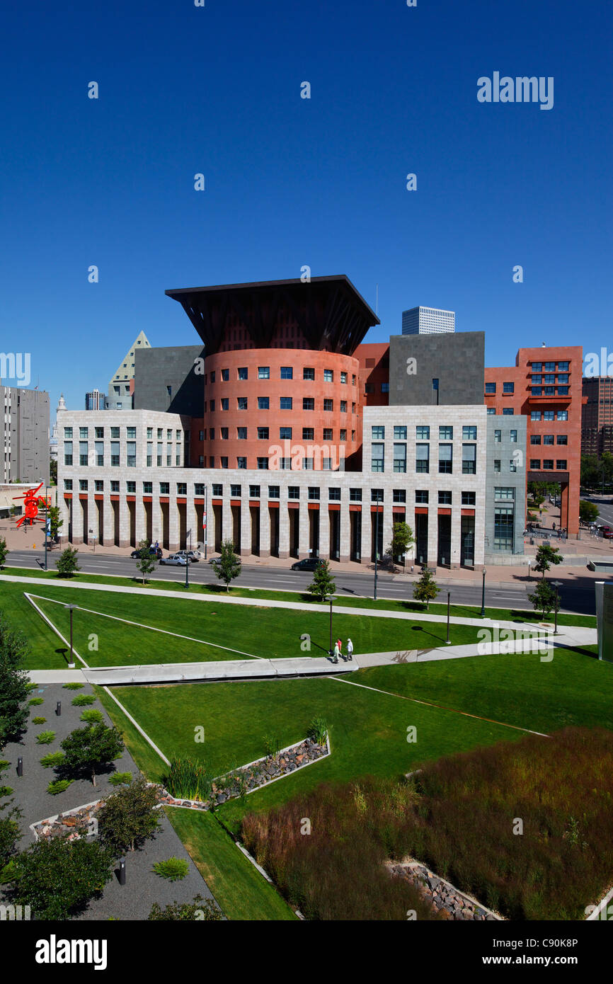 Biblioteca pubblica, architetto Michael Graves, Denver, Colorado, Stati Uniti d'America, America del Nord, America Foto Stock