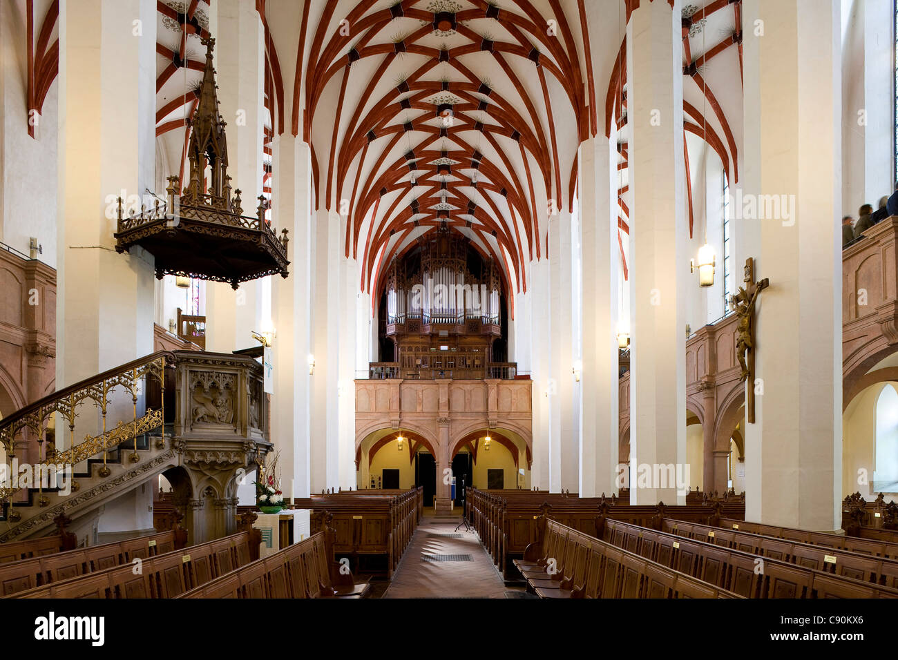 San Tommaso Chiesa, Leipzig, in Sassonia, Germania, Europa Foto Stock