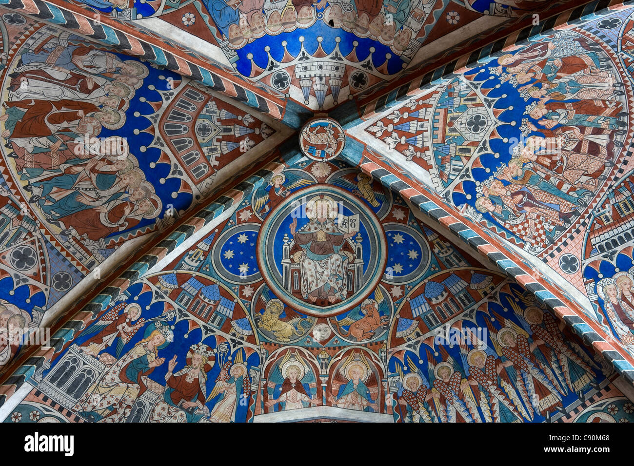 Soffitto dipinto presso il convento delle monache del convento Wienhausen ex monastero cistercense è oggi un evangelica abbey Wienhausen Sax inferiore Foto Stock