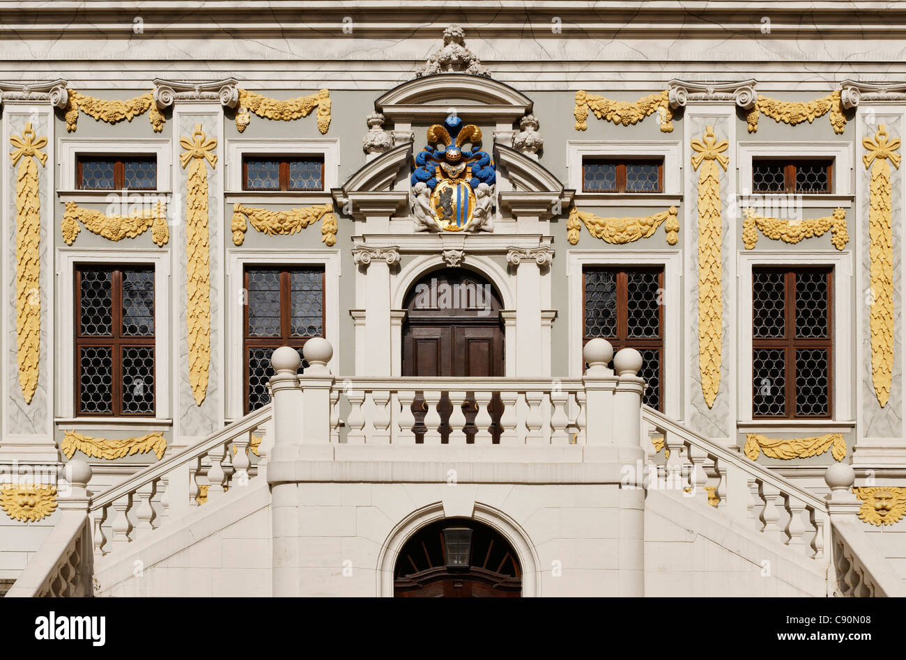 Vecchia Borsa, mangiare dolci mercato, Leipzig, in Sassonia, Germania Foto Stock