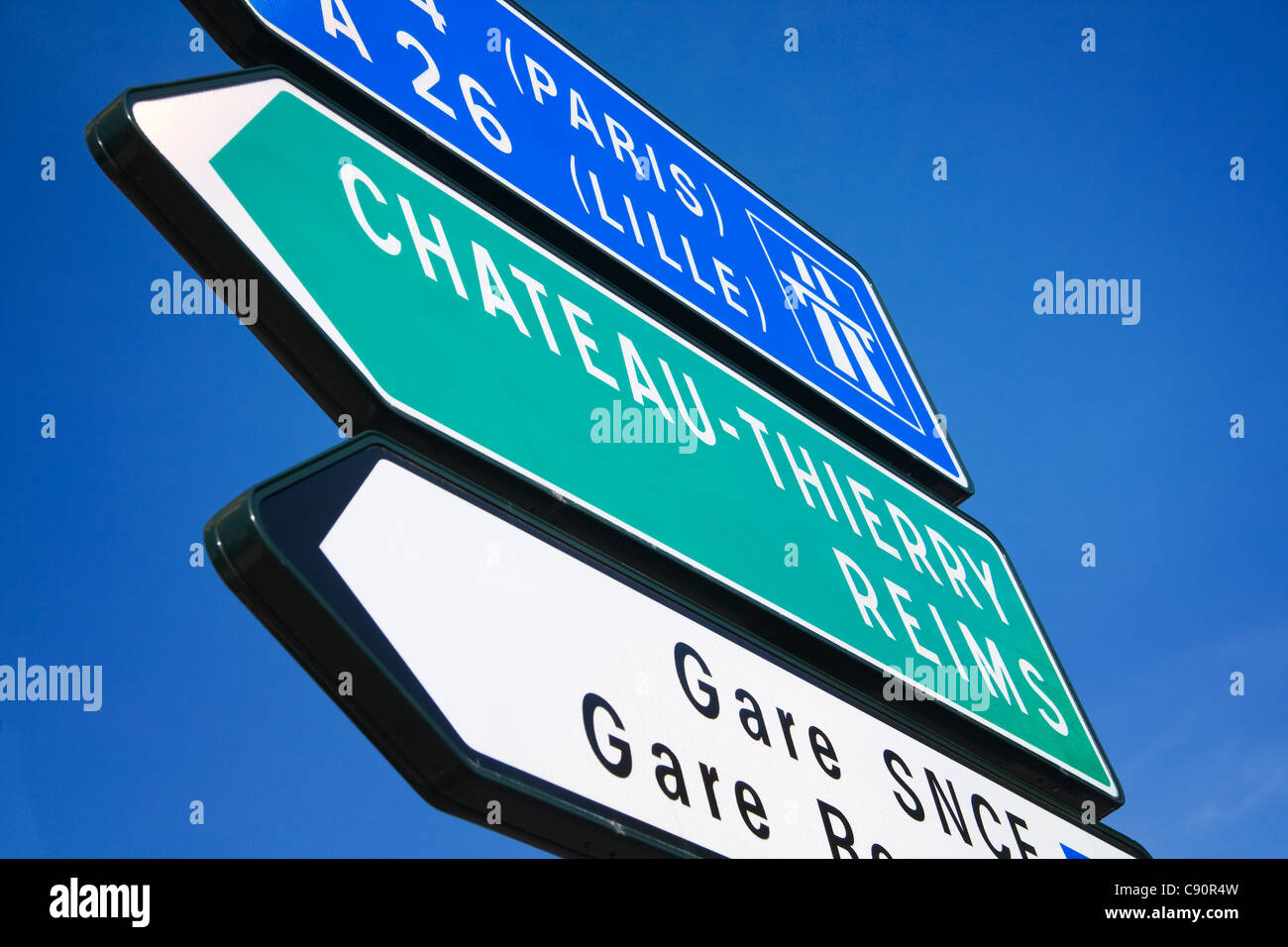 I cartelli stradali in Francia Foto Stock