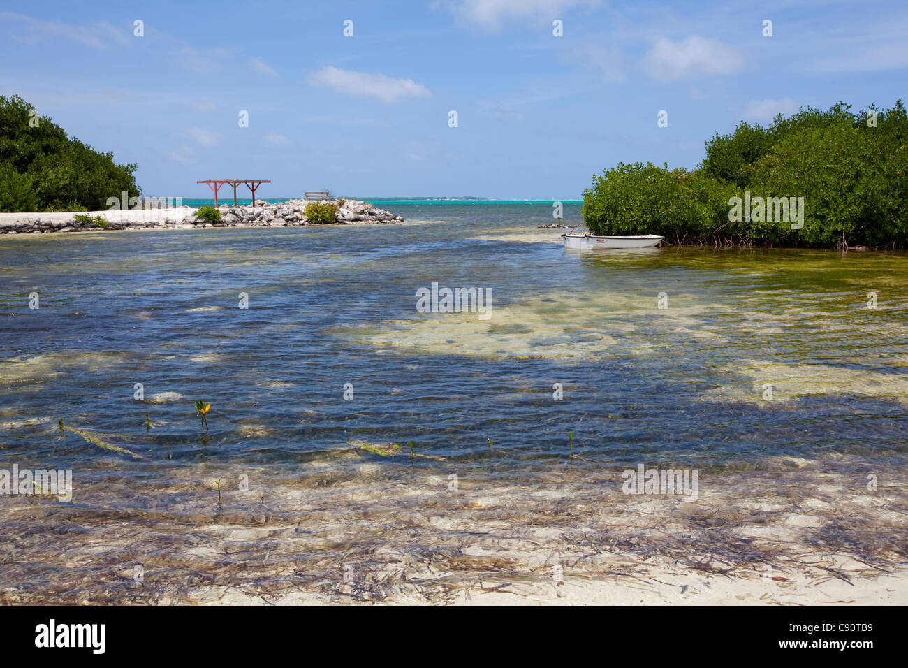 Vista su Lac Bay, Bonaire, Antille olandesi. Foto V.D. Foto Stock