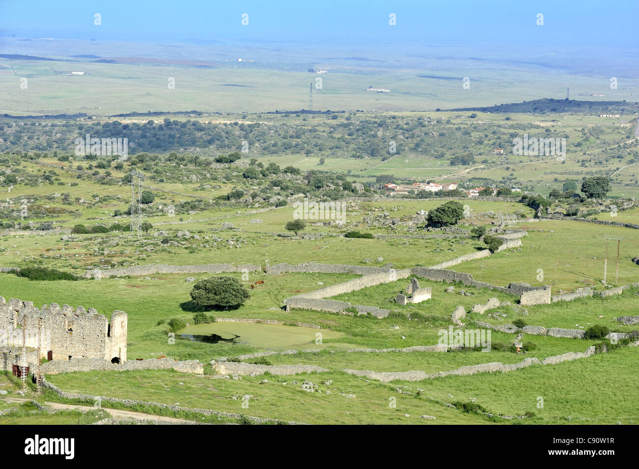 Vista dal Castello di Trujillo (Estremadura, Spagna) Foto Stock