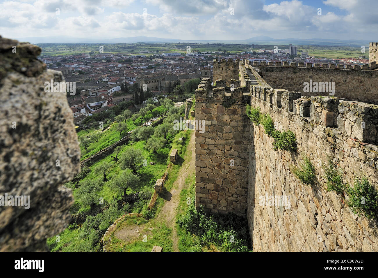 Vista dal Castello di Trujillo (Estremadura, Spagna) Foto Stock