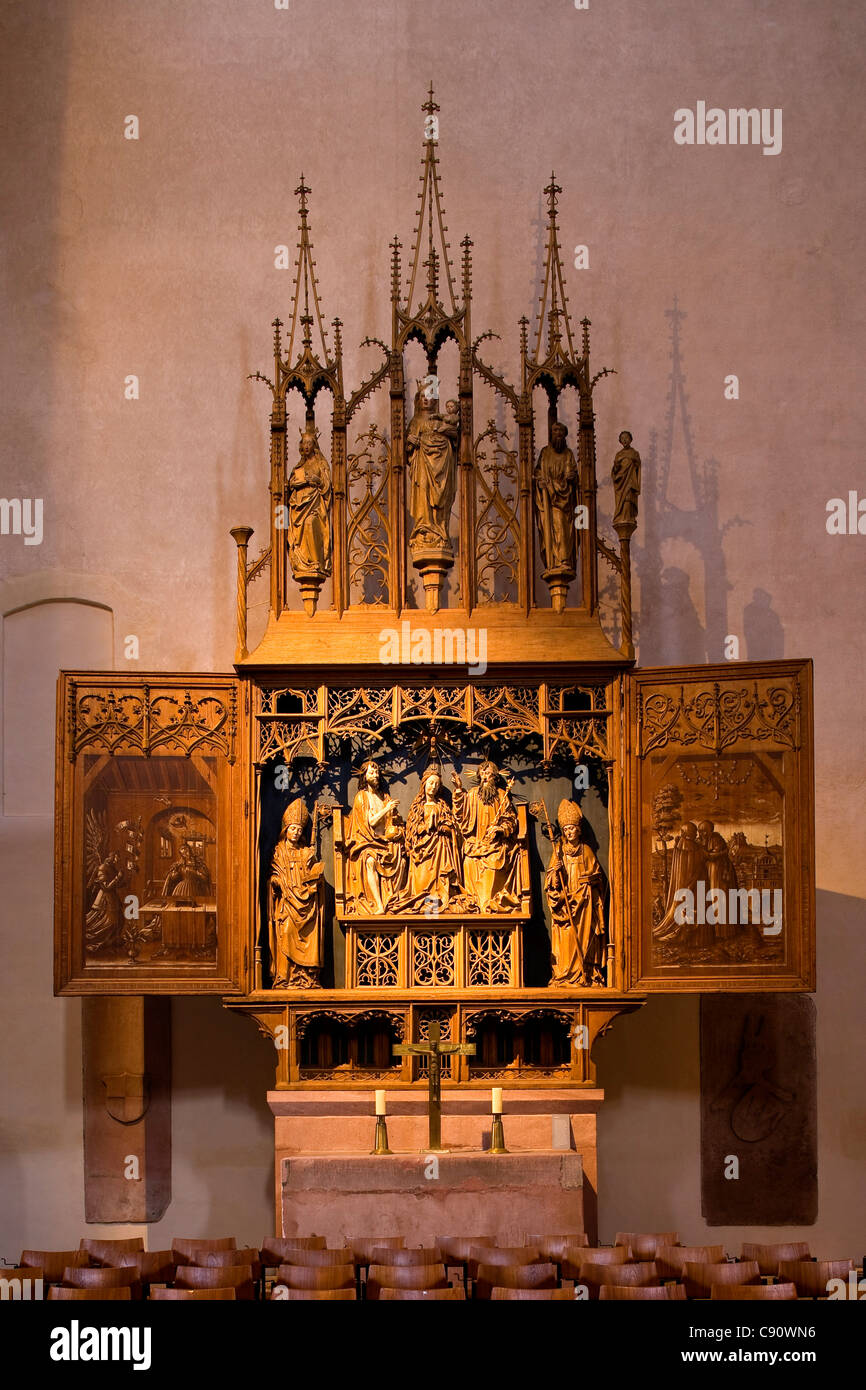 Altare maggiore della chiesa abbaziale, Alpirsbach abbey, ex monastero benedettino, Alpirsbach, Baden-Wuerttemberg, Germania, Europa Foto Stock