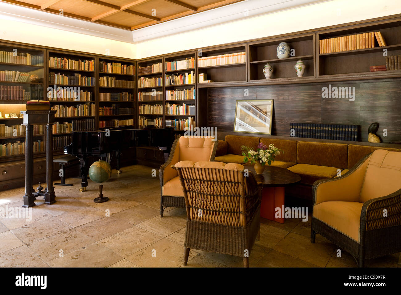 Lo studio a Gerhart-Hauptmann-Haus, Haus Seedorn, Kloster, isola di Hiddensee, Meclemburgo-Pomerania Occidentale, Germania, Europa Foto Stock