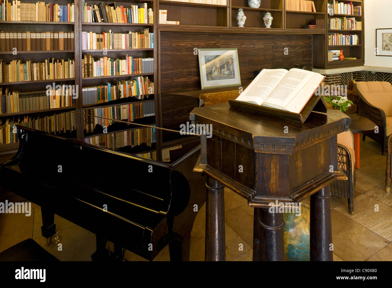 Lo studio a Gerhart-Hauptmann-Haus, Haus Seedorn, Kloster, isola di Hiddensee, Meclemburgo-Pomerania Occidentale, Germania, Europa Foto Stock