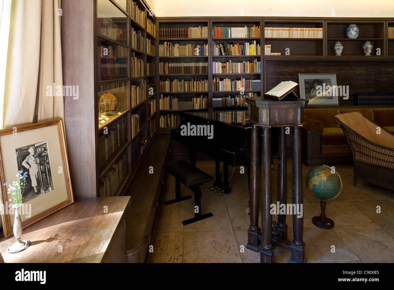Lo studio a Gerhart-Hauptmann-Haus, Haus Seedorn, Kloster, isola di Hiddensee, Meclemburgo-Pomerania Occidentale, Germania, Europa Foto Stock