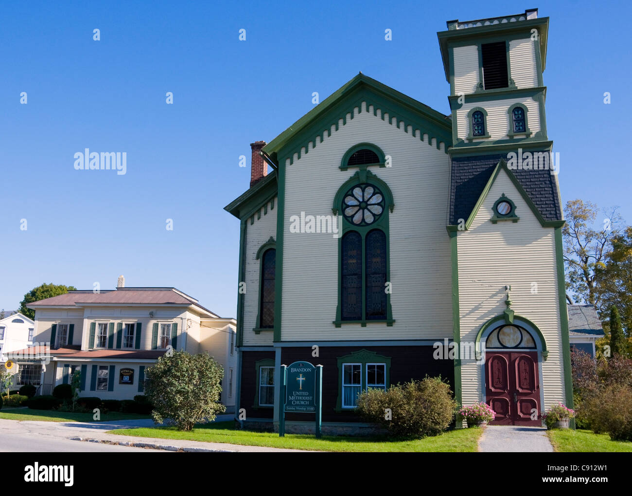 Chiesa città di Brandon Vermont Foto Stock