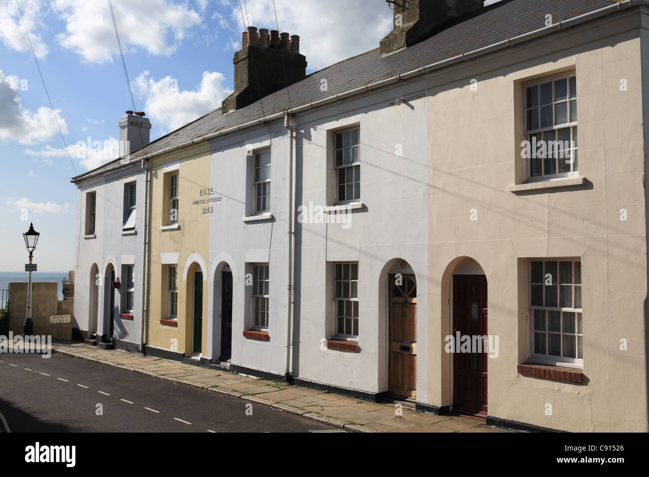 Lindsell Cottages, Hastings Old Town, East Sussex, South Coast, England, Regno Unito Foto Stock