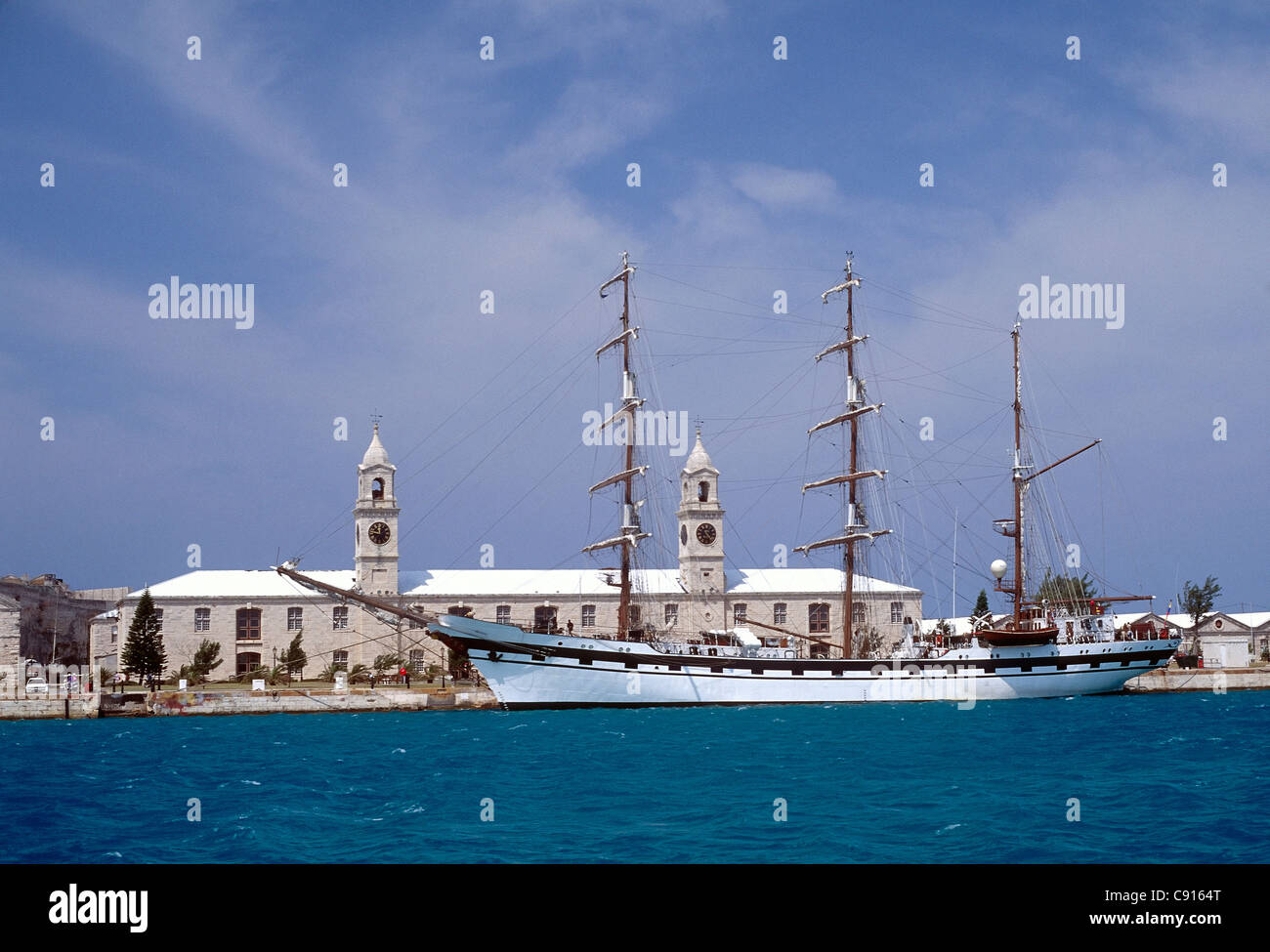 Simon Bolivar venezuelano, Navy nave a vela, il Royal Naval Dockyard, Bermuda. Vela-nave di formazione. Foto Stock