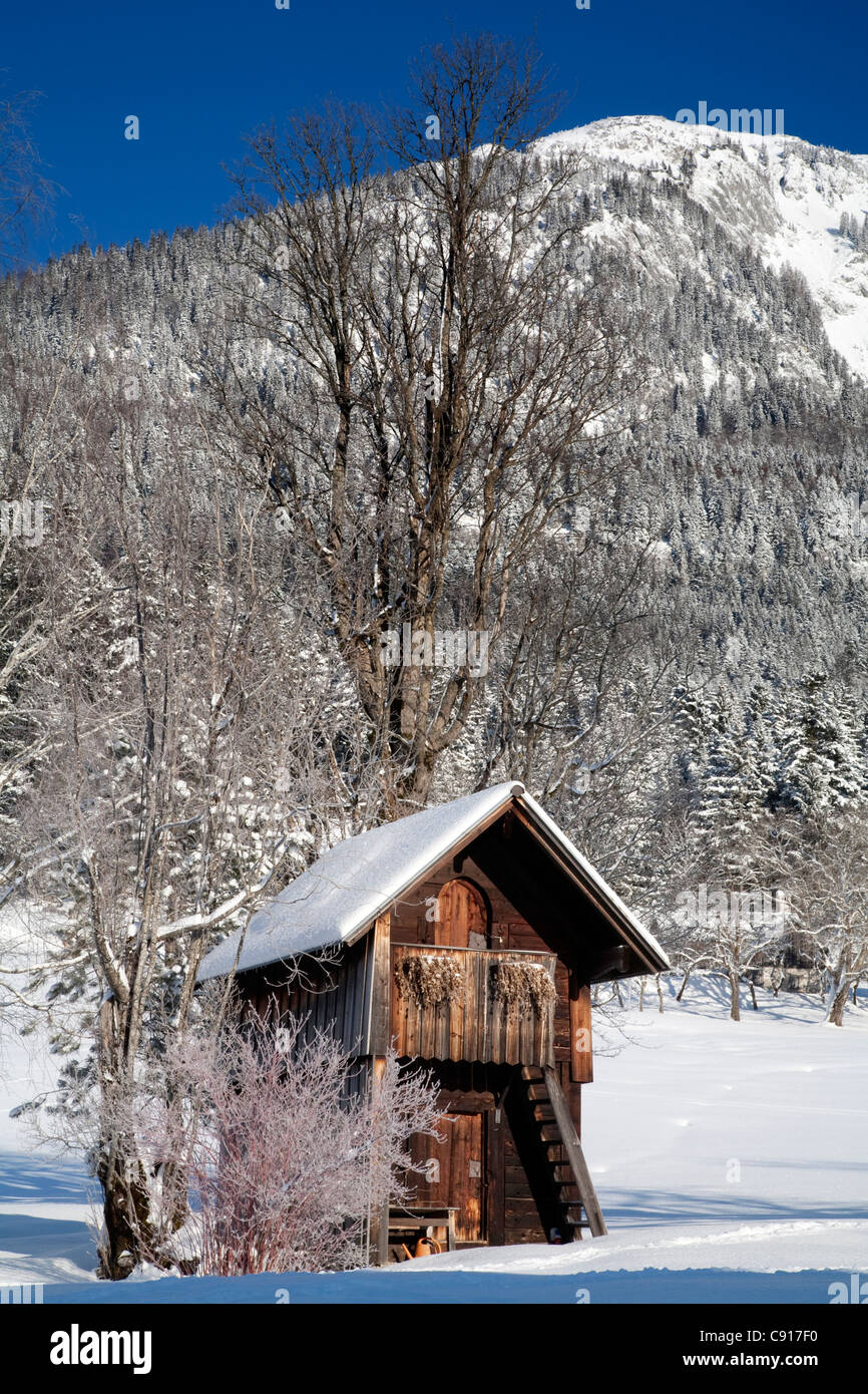 Uno dei più grandi comprensori sciistici Ausseerland è vicino il perdente di picco di montagna ed è dominata dal picco noto come l'orecchio. Foto Stock