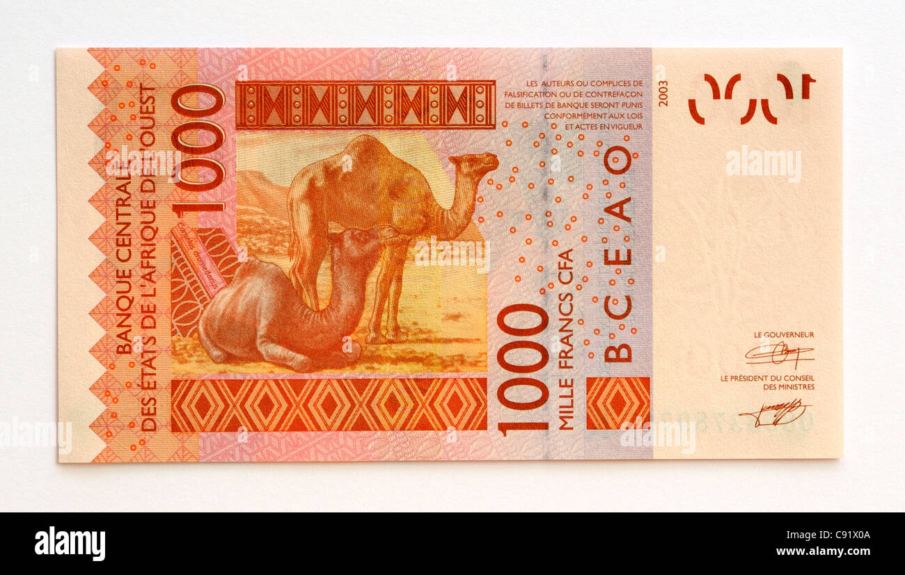 Senegal 1000 Mille Franc Bank nota. Foto Stock