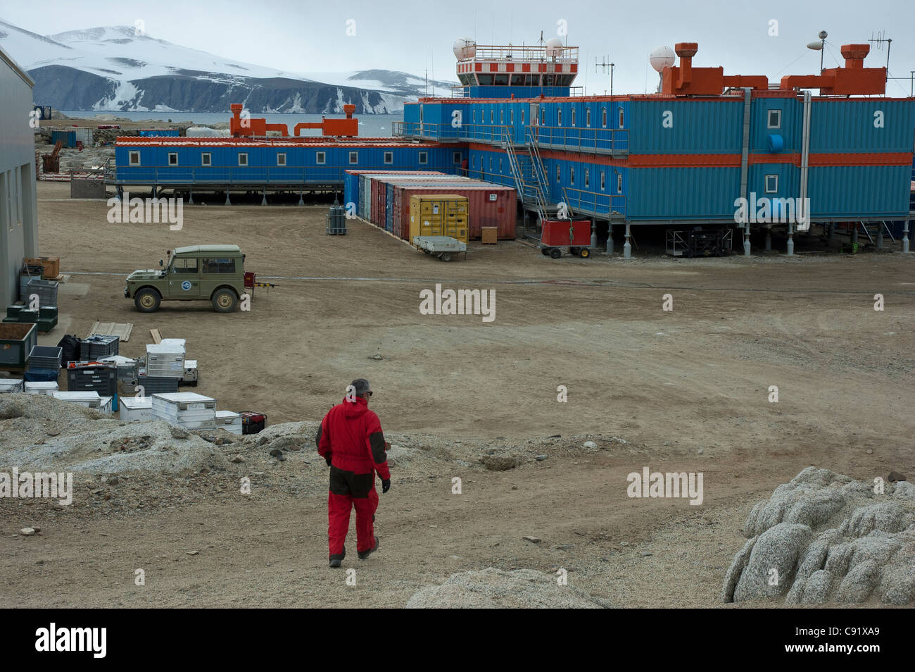 La ricerca e gli edifici del dormitorio, Mario La stazione Zucchelli a Baia  Terra Nova, Mare di Ross, Antartide Foto stock - Alamy
