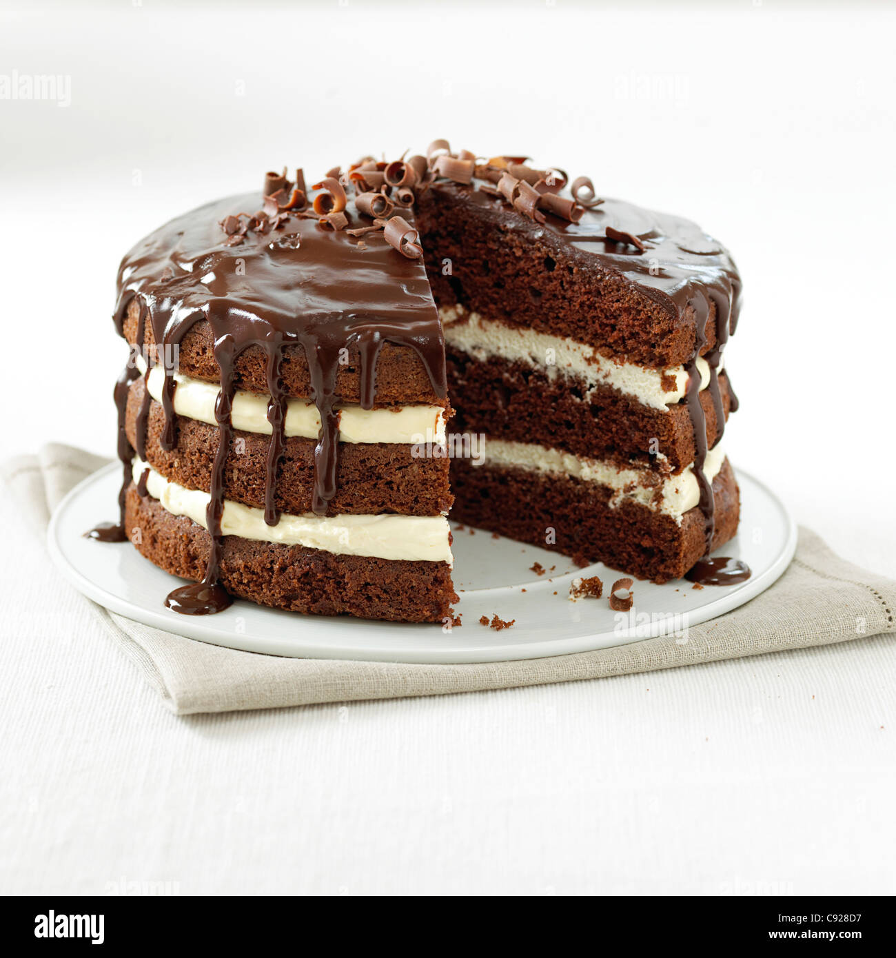 Ricca torta al cioccolato Foto Stock