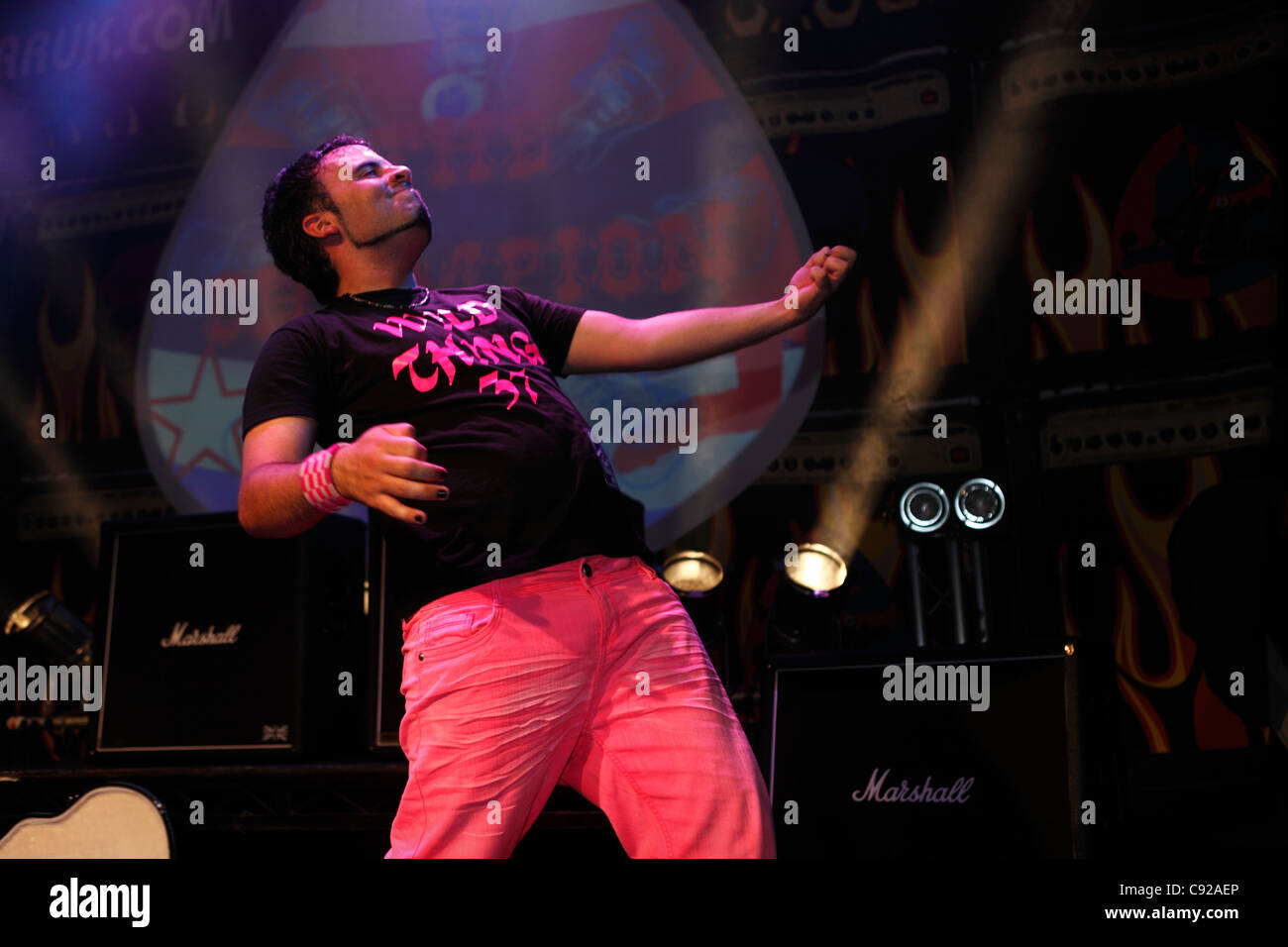 La stravagante aria annuale campionati di chitarra FINALE DEL REGNO UNITO, svoltasi in una serata estiva a O2 Academy di Islington, Londra, Inghilterra Foto Stock