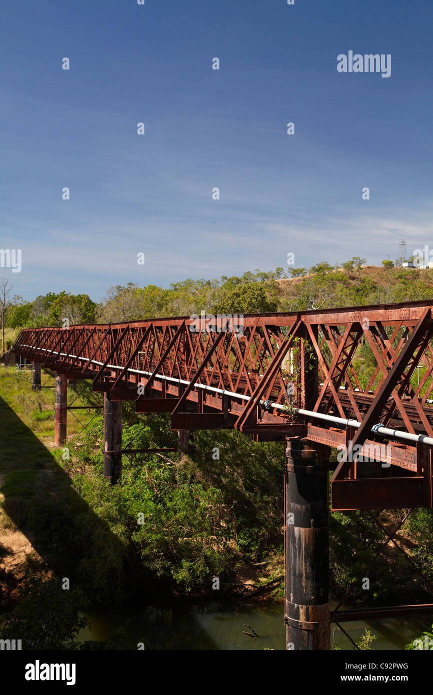 Adelaide River Rail Bridge, Territorio del Nord, l'Australia Foto Stock