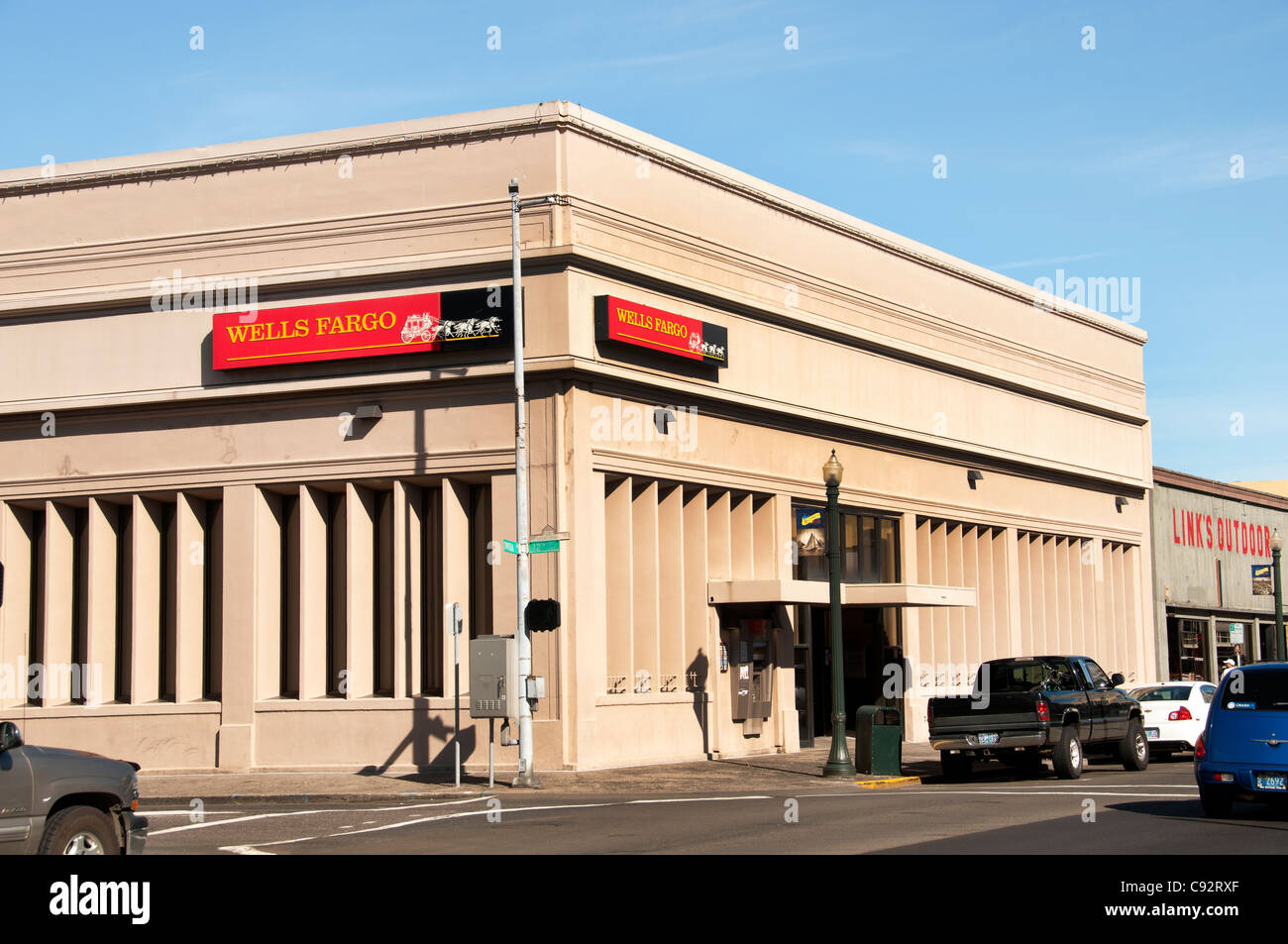 Astoria Wells Fargo Bank Oregon di Stato degli Stati Uniti Foto Stock