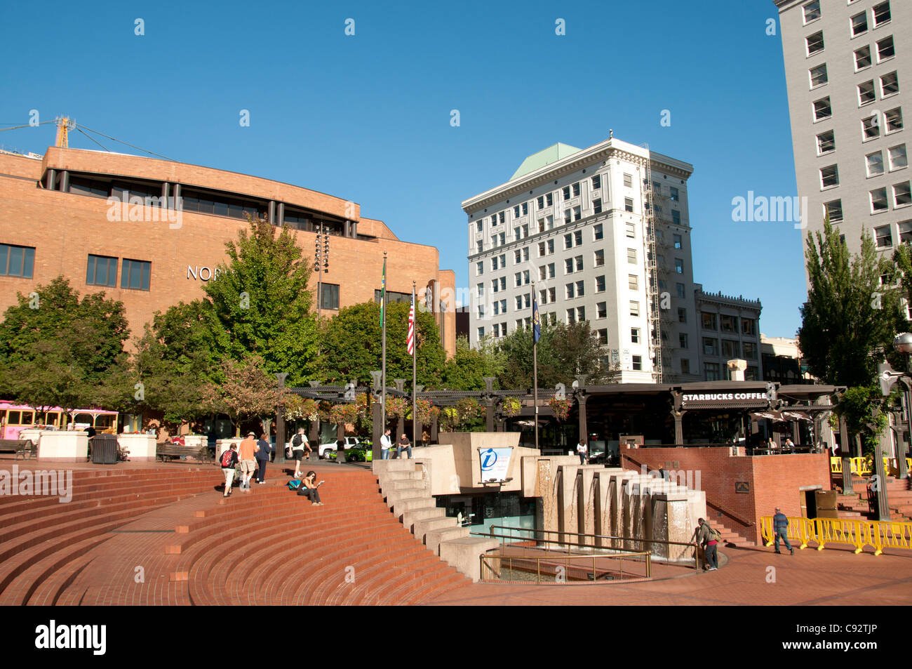 Portland Pioneer Courthouse Square Oregon negli Stati Uniti Foto Stock