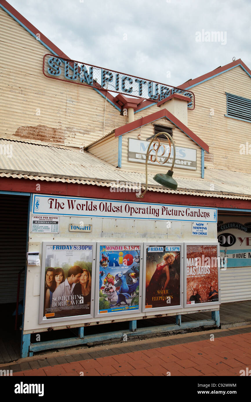 Storico immagini Sun outdoor sdraio cinema (1916), Broome, regione di Kimberley, Australia occidentale, Australia Foto Stock