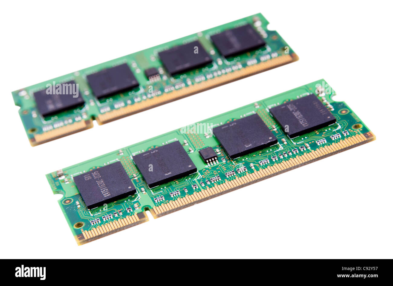 Dettaglio di un modulo di RAM (Random Access Memory) chip Foto Stock