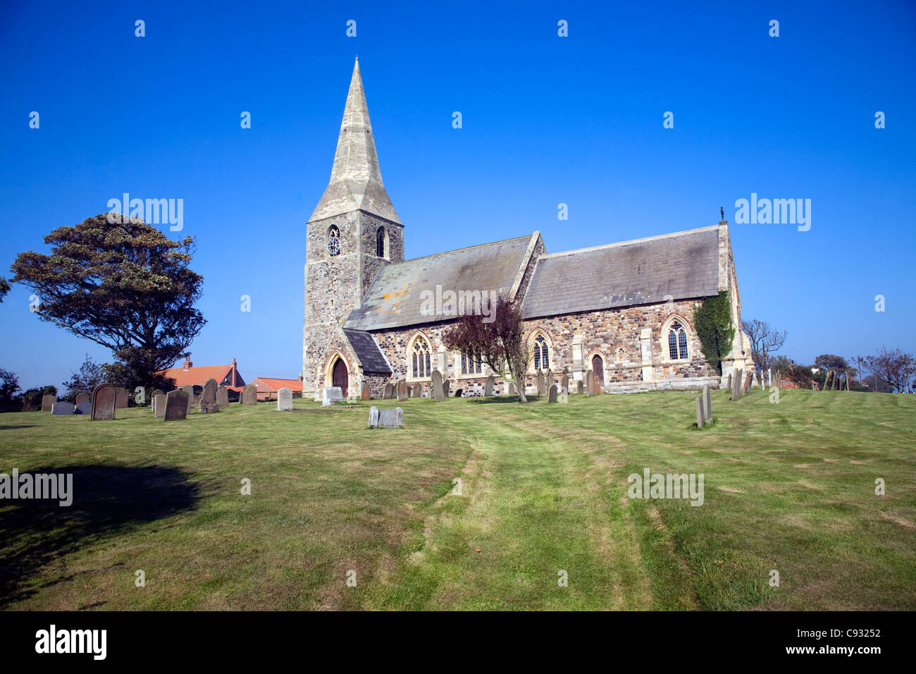 Chiesa di tutti i santi, Mappleton, nello Yorkshire, Inghilterra Foto Stock