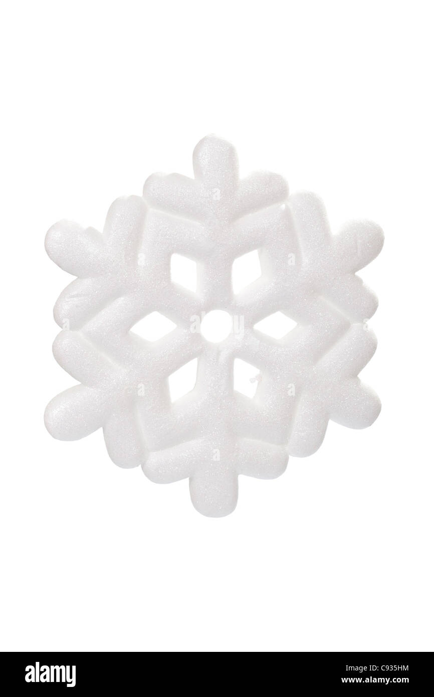 Fiocco di neve ornamento, foto sullo sfondo bianco Foto Stock