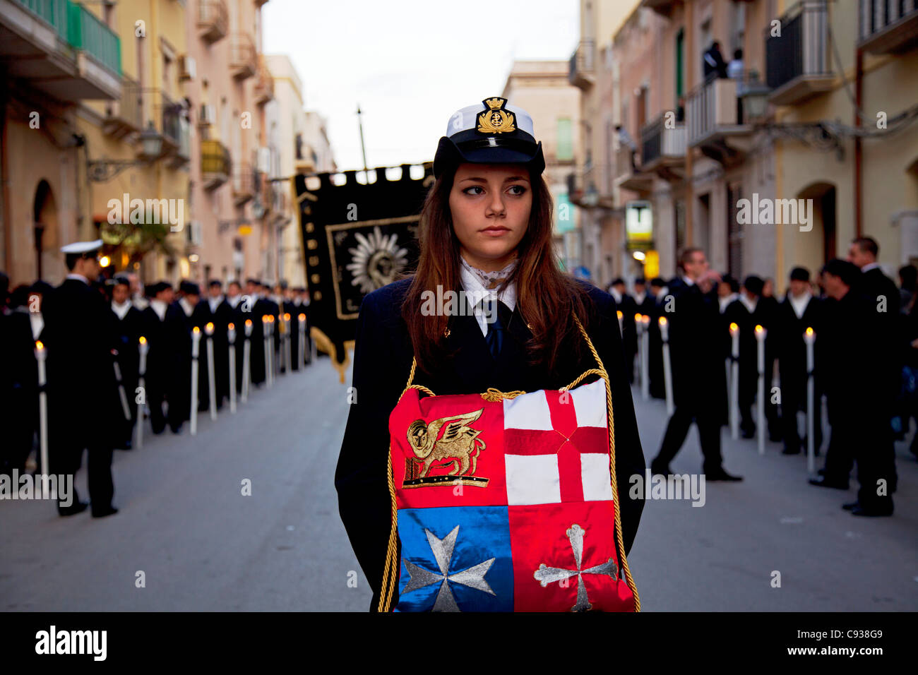 Sicilia, Italia, Europa occidentale; durante il 'misteri' processione in Trapani Foto Stock
