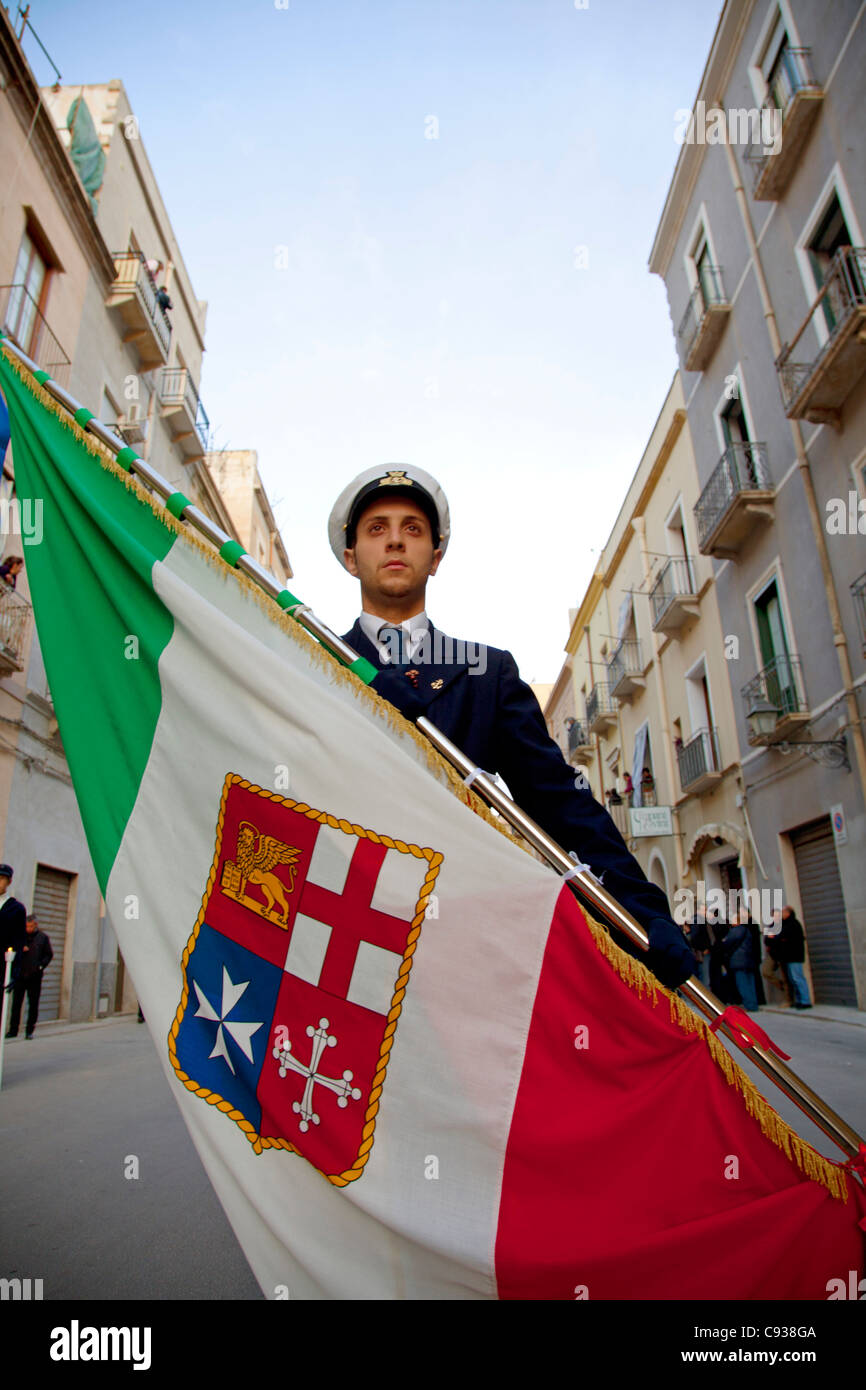 Sicilia, Italia, Europa occidentale; durante il 'misteri' processione in Trapani Foto Stock