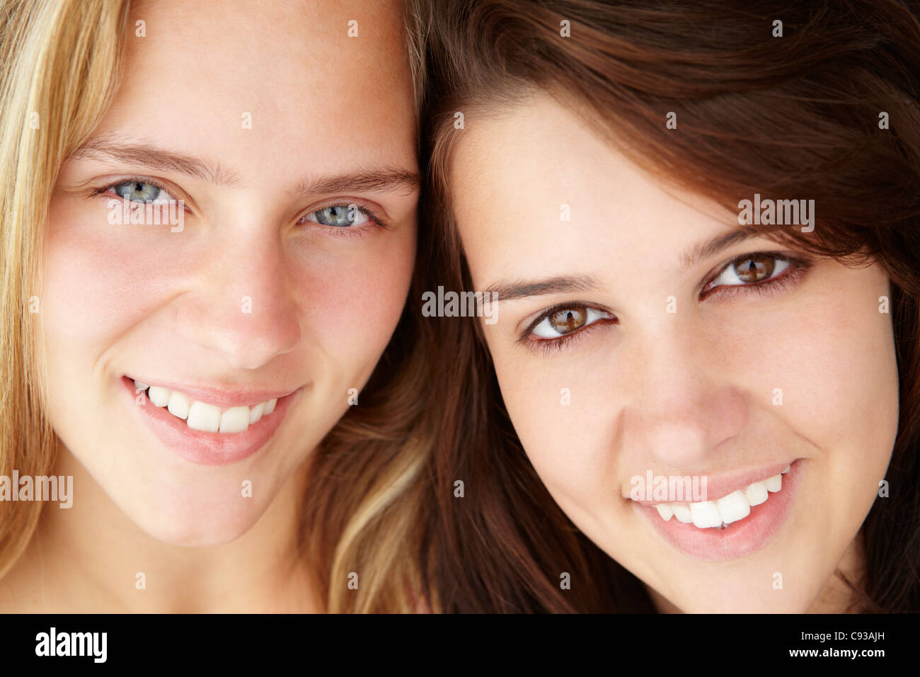 Close up ritratto di ragazze adolescenti Foto Stock