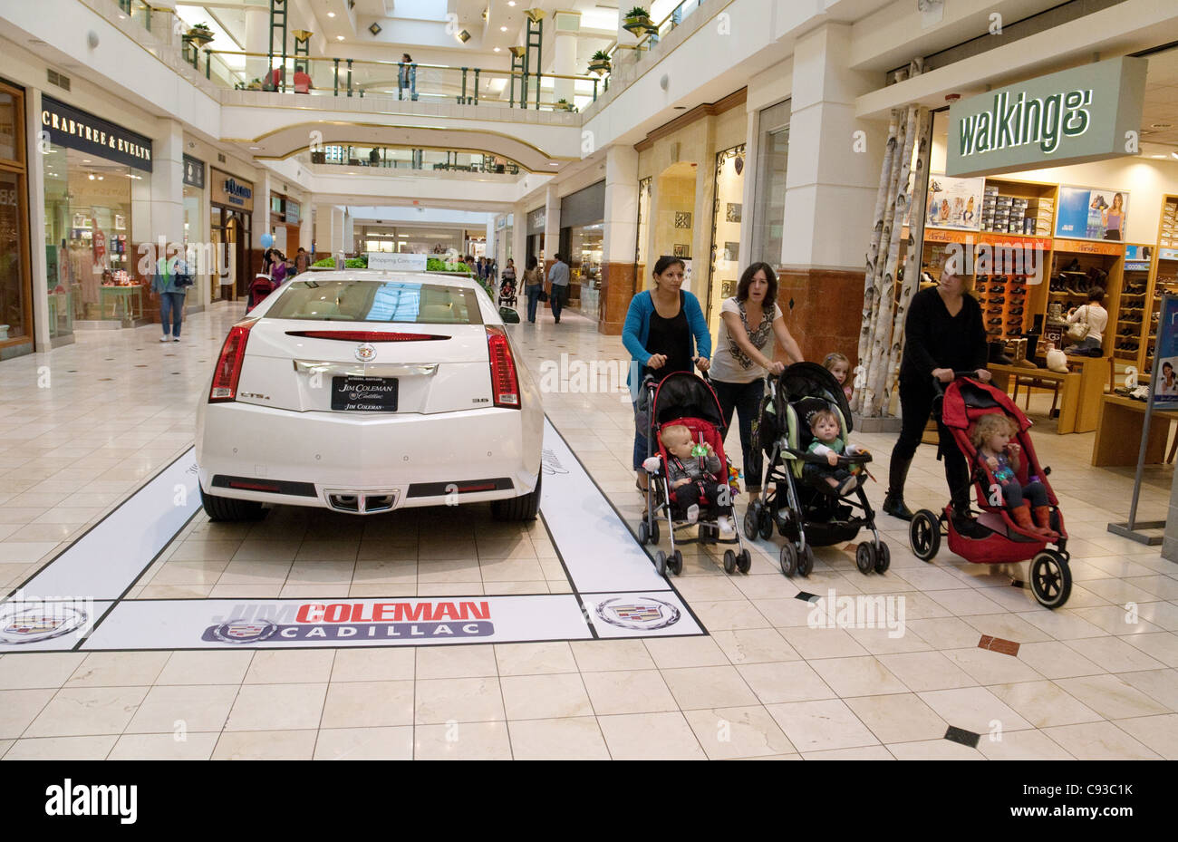 Gli amanti dello shopping in Montgomery shopping mall, Washington DC, Stati Uniti d'America Foto Stock