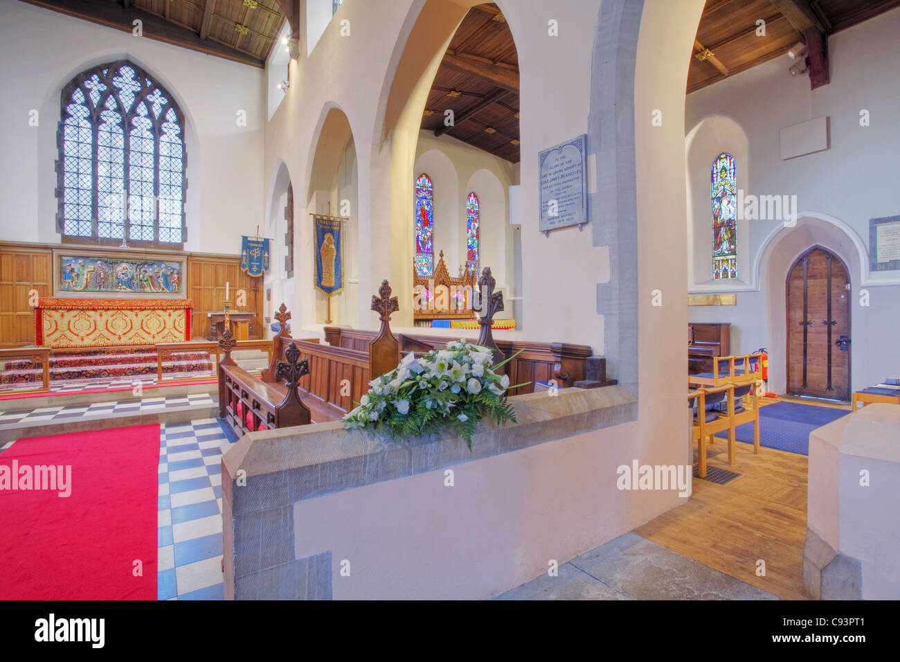 L'interno di San Lorenzo nella chiesa Scunthorpe, Lincolnshire settentrionale Foto Stock