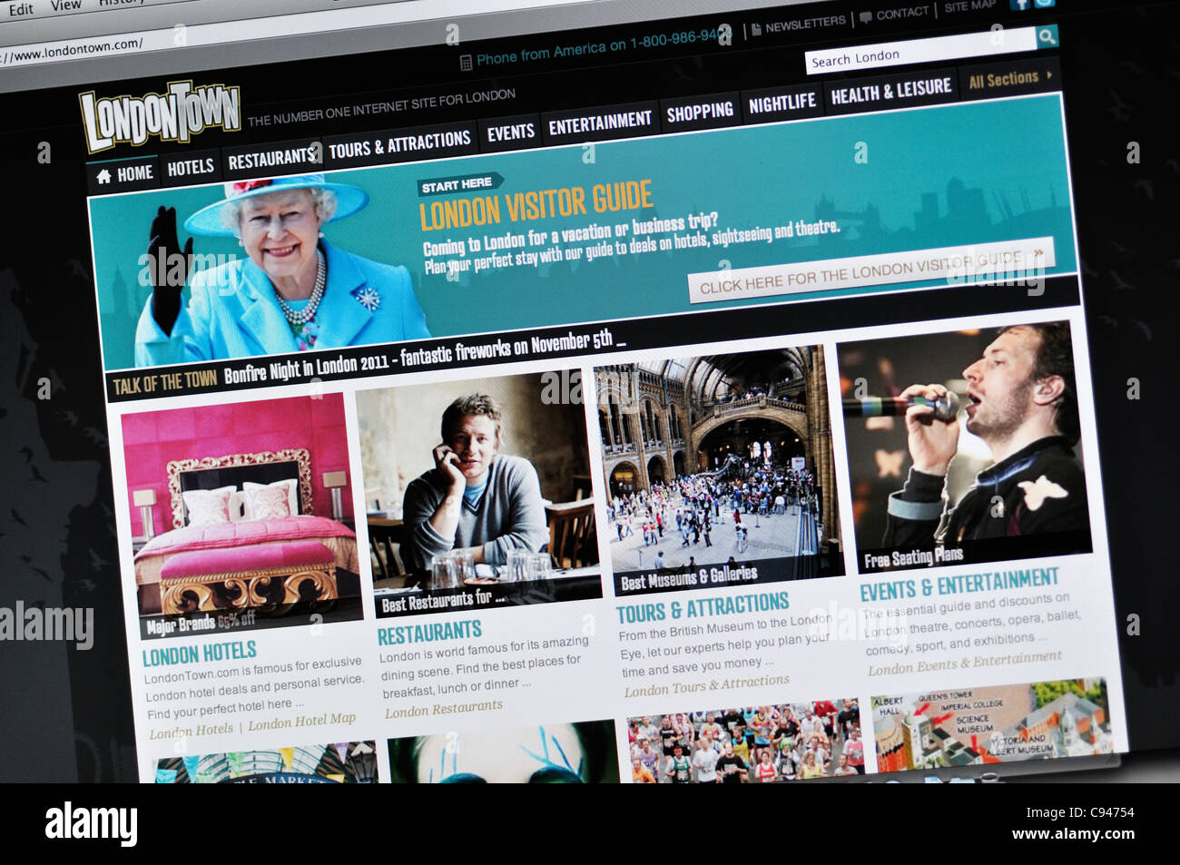 Londra informazioni turistiche sito web Foto Stock