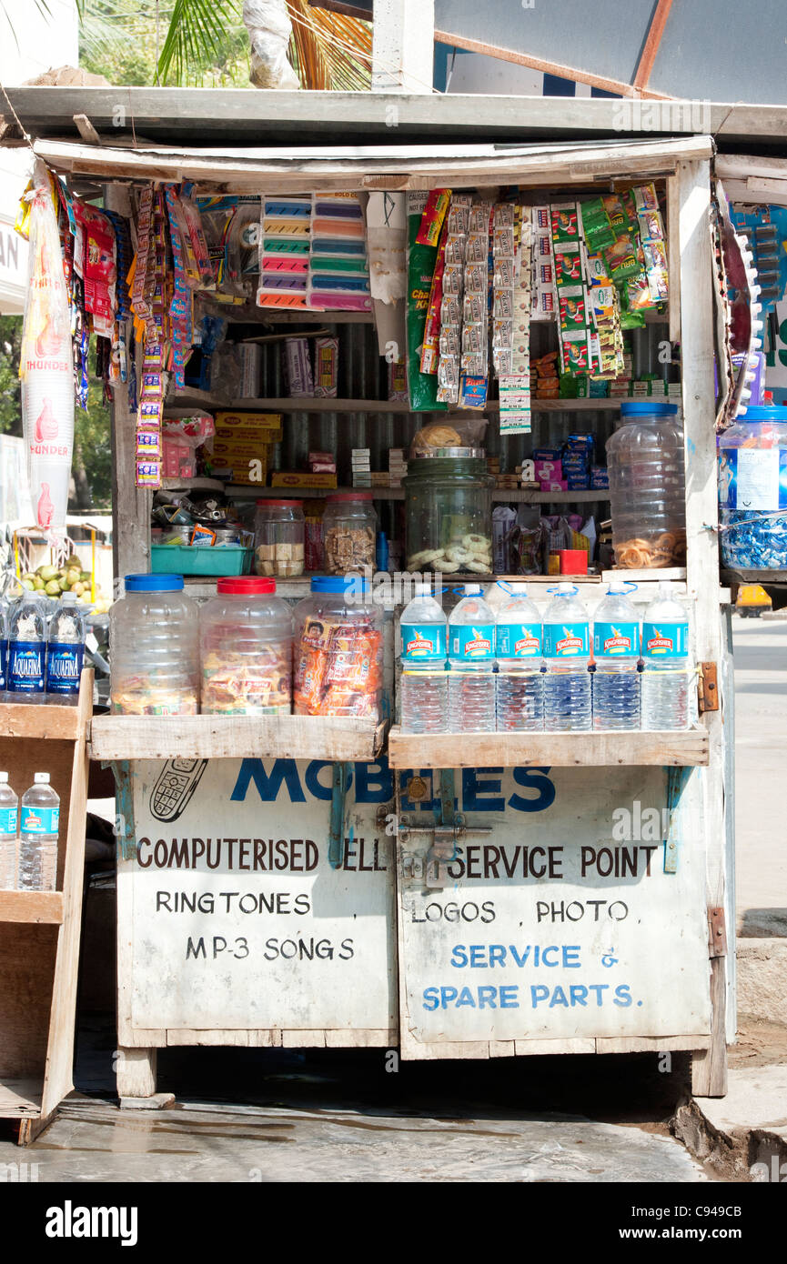 Indiana rurale street shop / shack . Andhra Pradesh, India Foto Stock