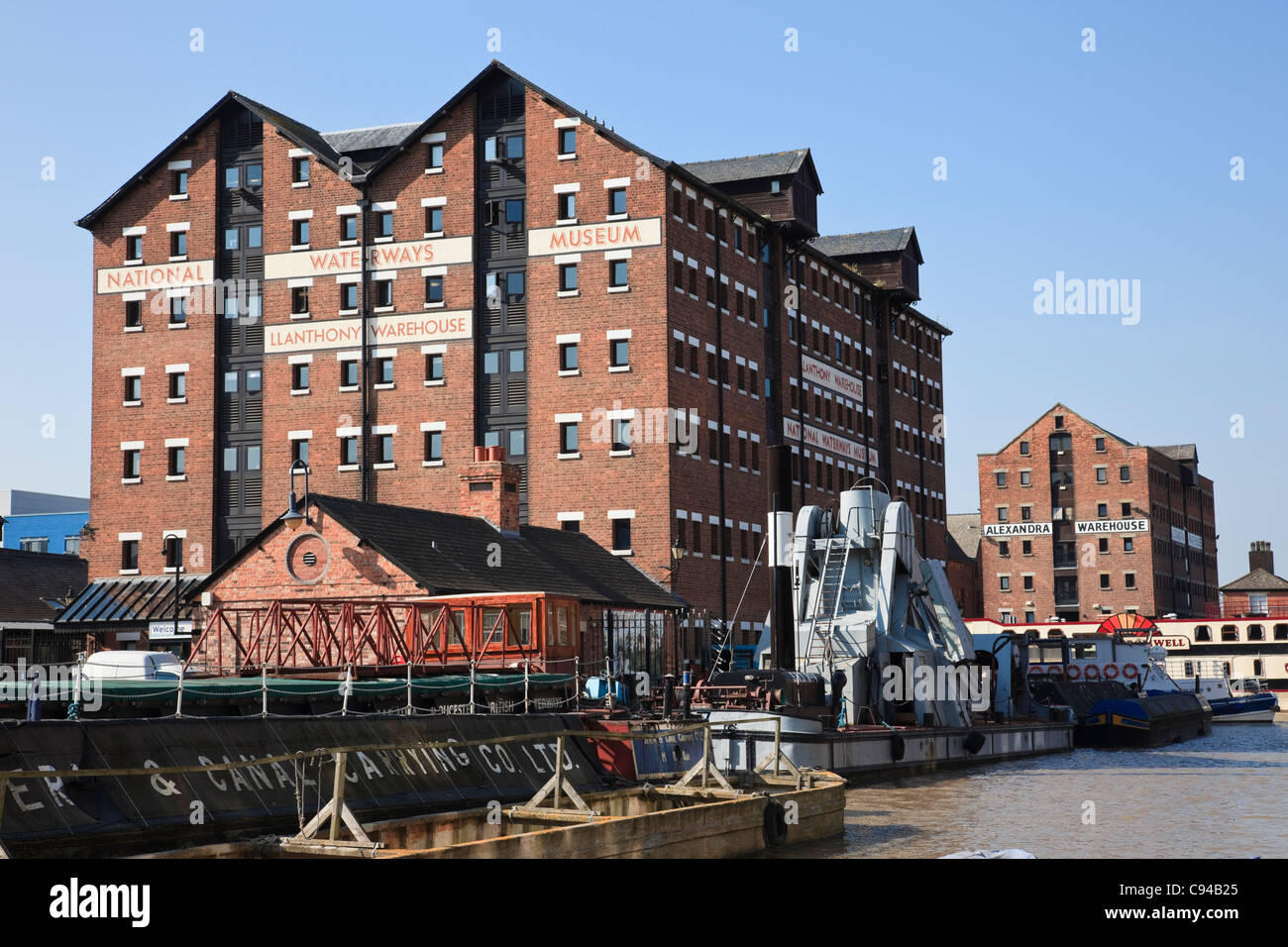 Gloucester Docks, Gloucestershire, Inghilterra, Regno Unito. Il National Waterways Museum di Llanthony magazzino Foto Stock