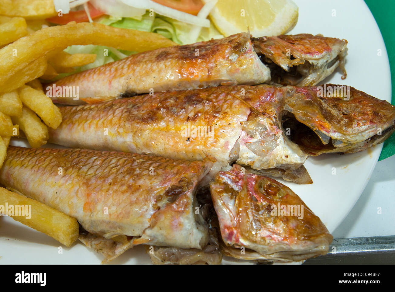 Pesci freschi prodotti locali Minorca isole Baleari Spagna Foto Stock