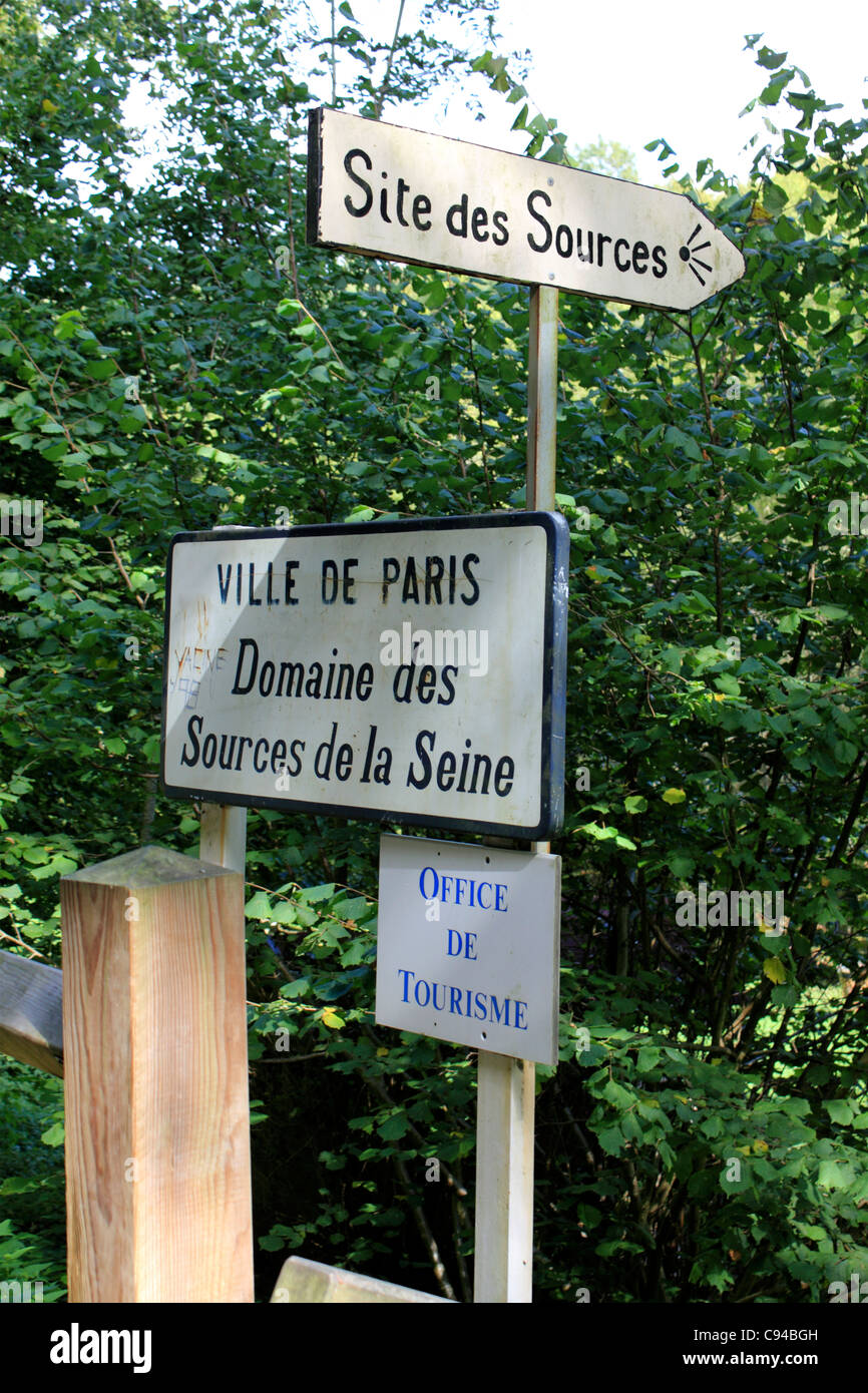 Sources de la Seine - sorgente del fiume Senna in Côte-d'o nei pressi di Digione in Francia orientale Foto Stock