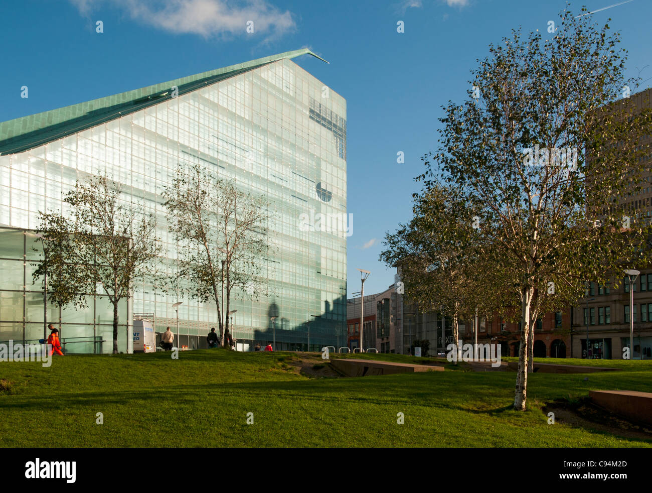 L'edificio Urbis, Cathedral Gardens, Manchester, Inghilterra, Regno Unito. Nel 2012 divenne il Museo Nazionale del Calcio. Foto Stock