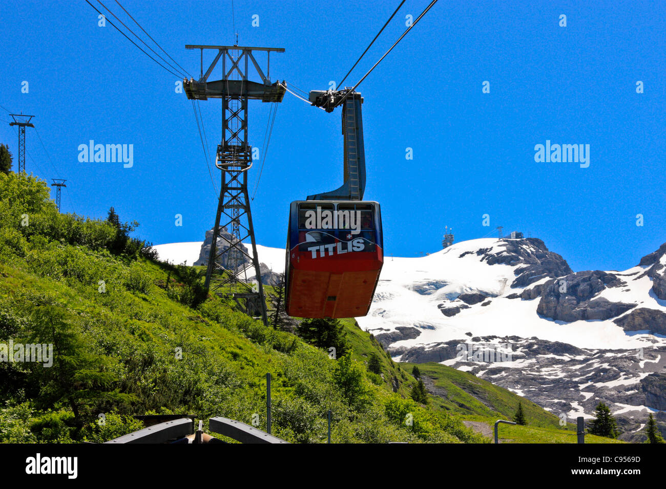 Il Monte Titlis Funivia Engelberg, Svizzera Foto Stock