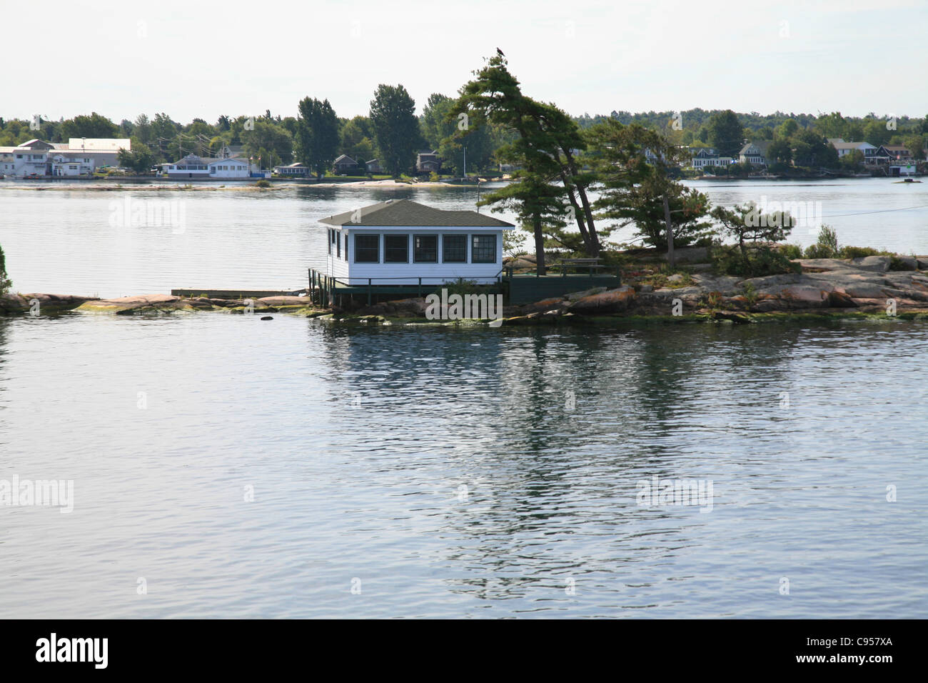 Home;Weekend Holm;Cottage;Retread su migliaia di isola in San Lorenzo fiume vicino a Kingston;;Ontario Canada Foto Stock