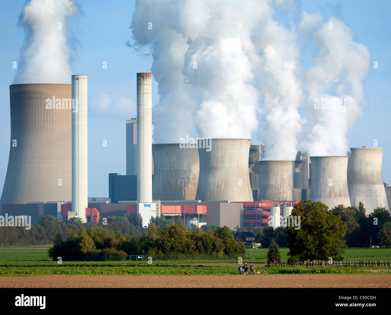 Vista di Niederaussem Coal Fired power station a Bergheim distretto di Germania Foto Stock