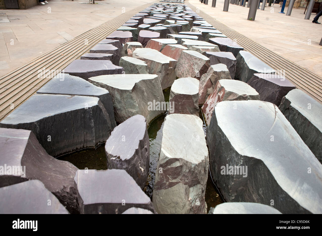 Exchange Square nel centro cittadino di Manchester. Foto Stock