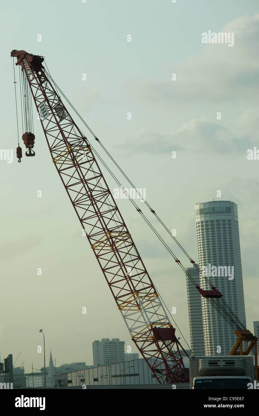 Gru da cantiere, Singapore Foto Stock