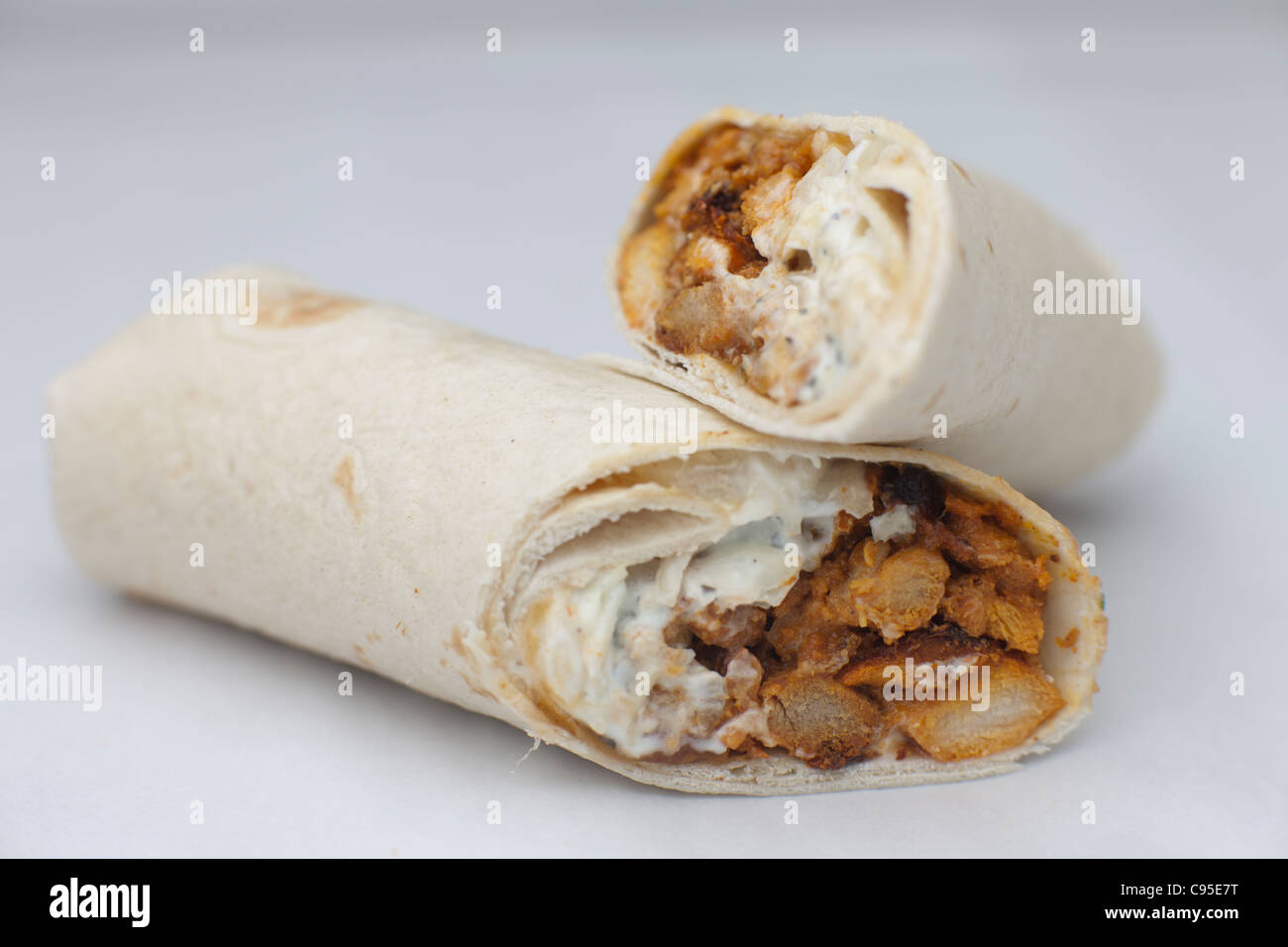 Pollo Tikka wrap Foto Stock