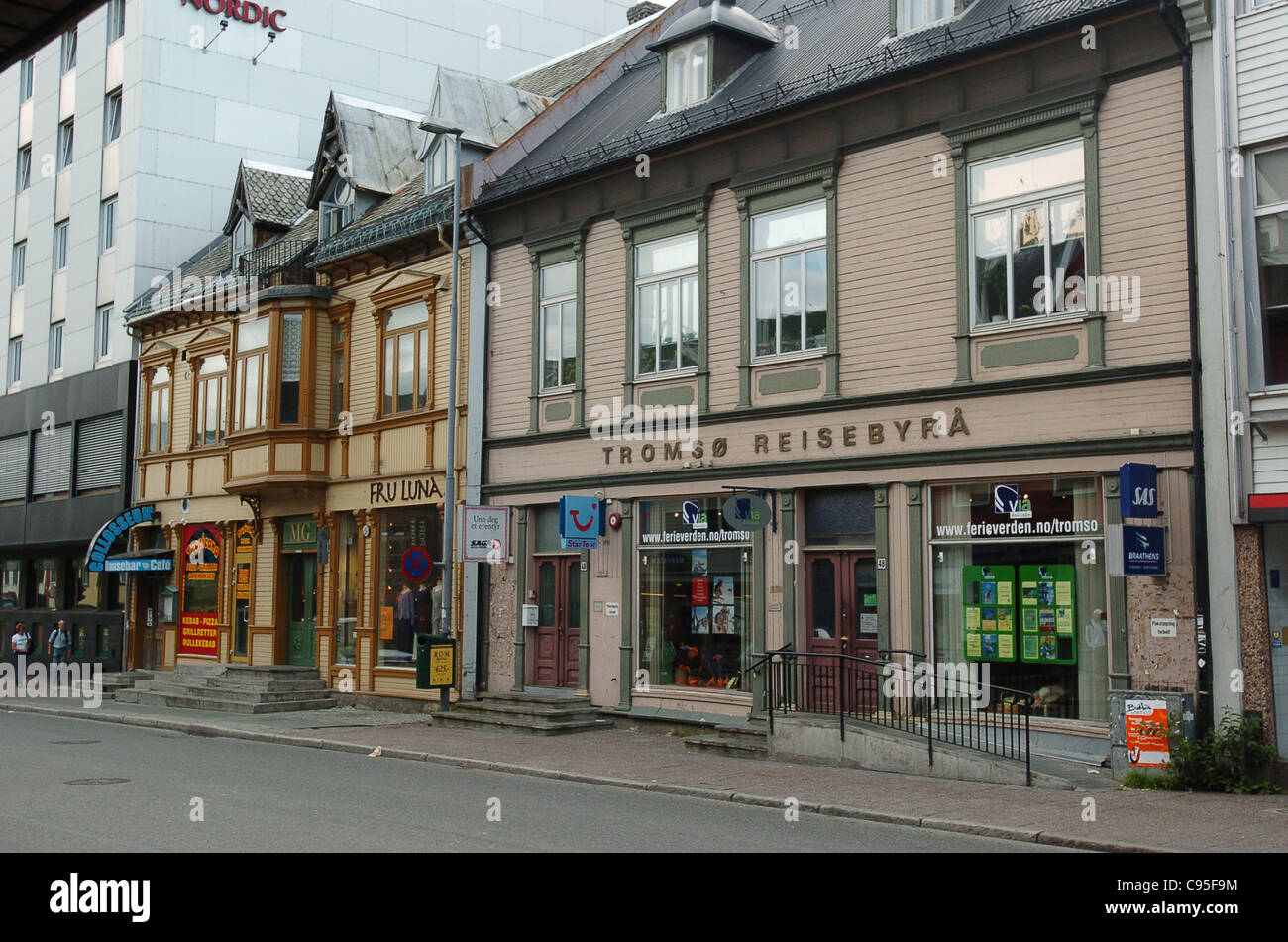 Negozi in Tromso Norvegia Foto Stock